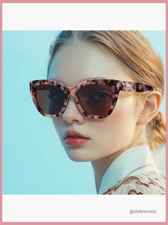 Polarized Cat Eye Sunglasses UV400 Protection Oversized Square main image 4